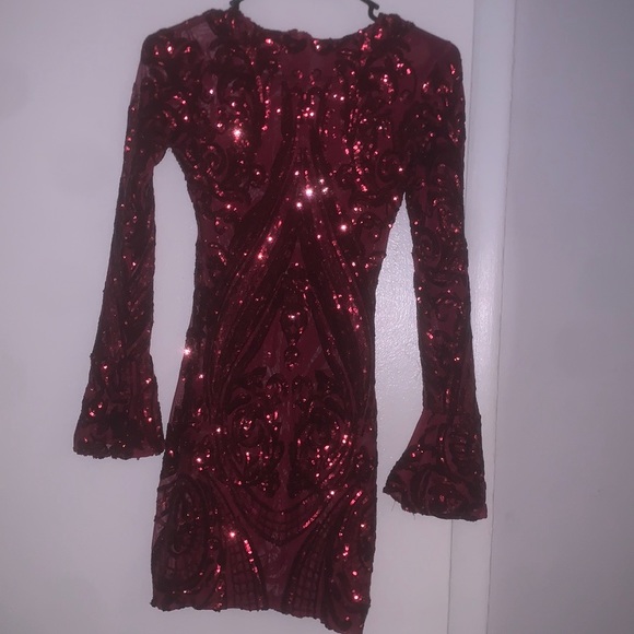 Burgundy handmade dress fits 00/0 - Picture 2 of 4